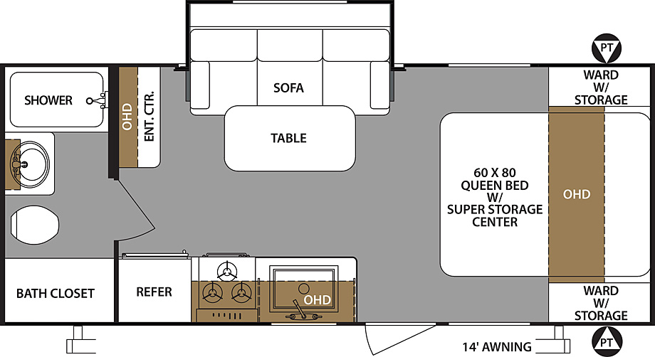 2019 Forest River Surveyor Legend 201RBLE Floor Plan