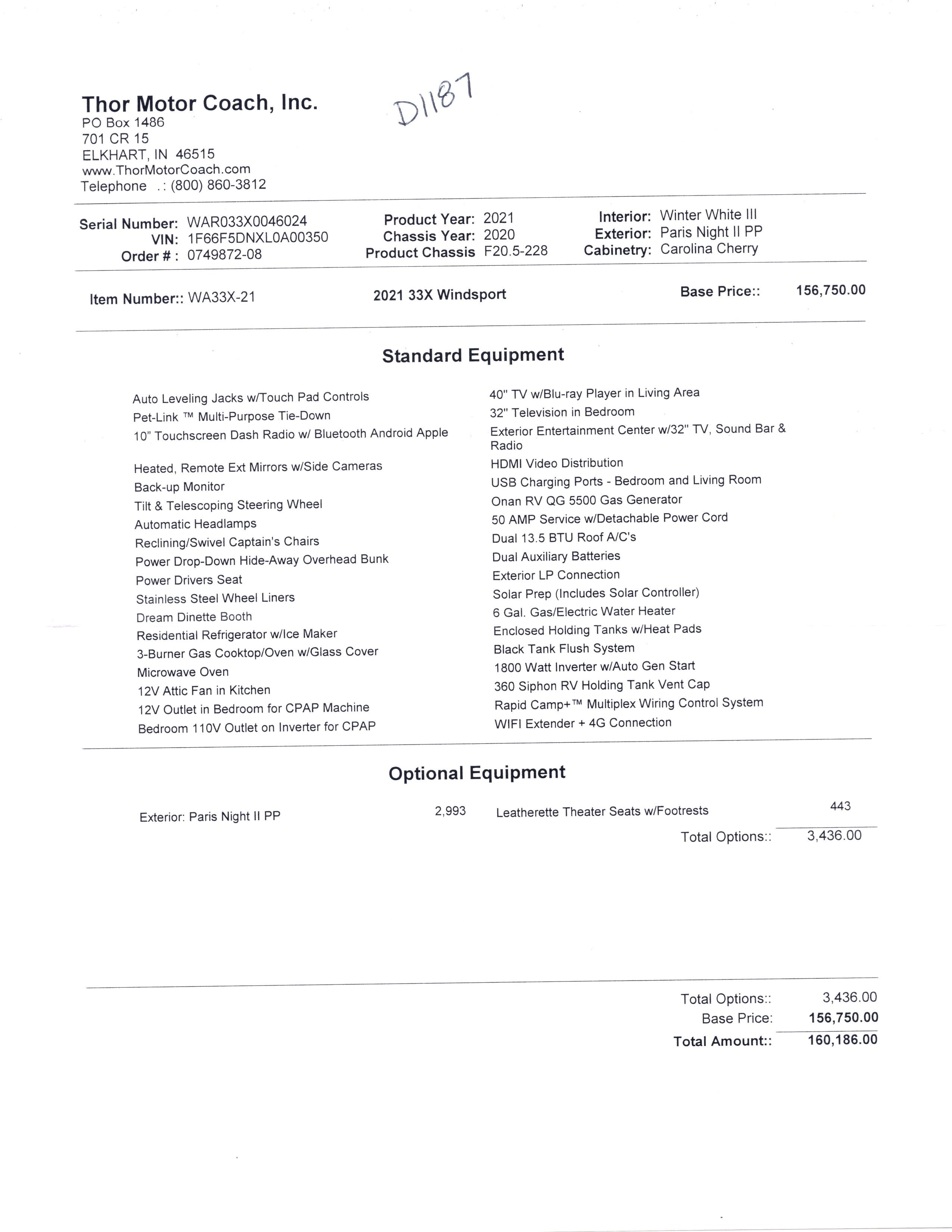 2015 Jayco Pinnacle 36FBTS MSRP Sheet