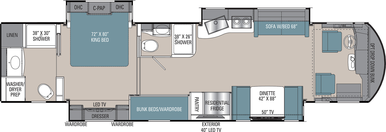 2021 Coachmen Sportscoach RD 402TS Floor Plan