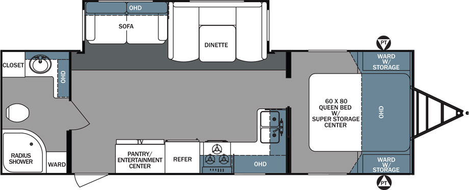 2018 Forest River Surveyor 267RBSS Floor Plan