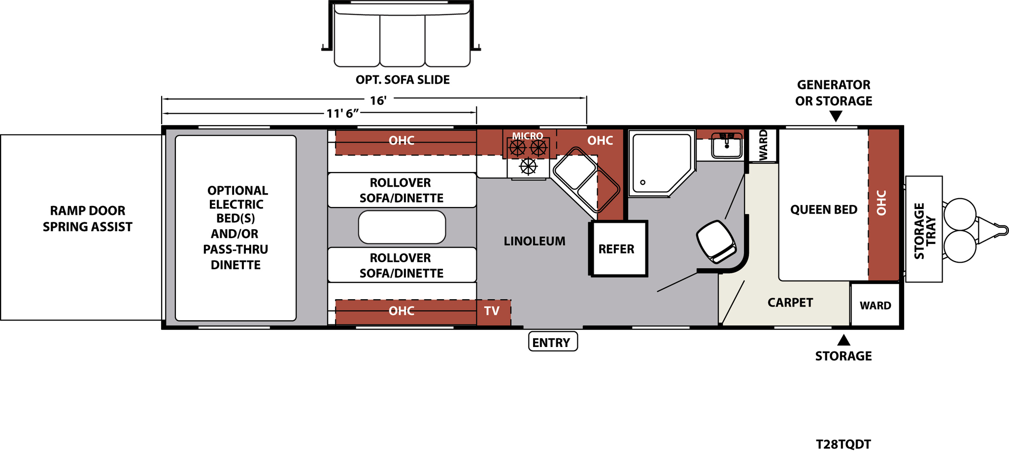 2014 Forest River XLR Nitro 28TQD Floor Plan