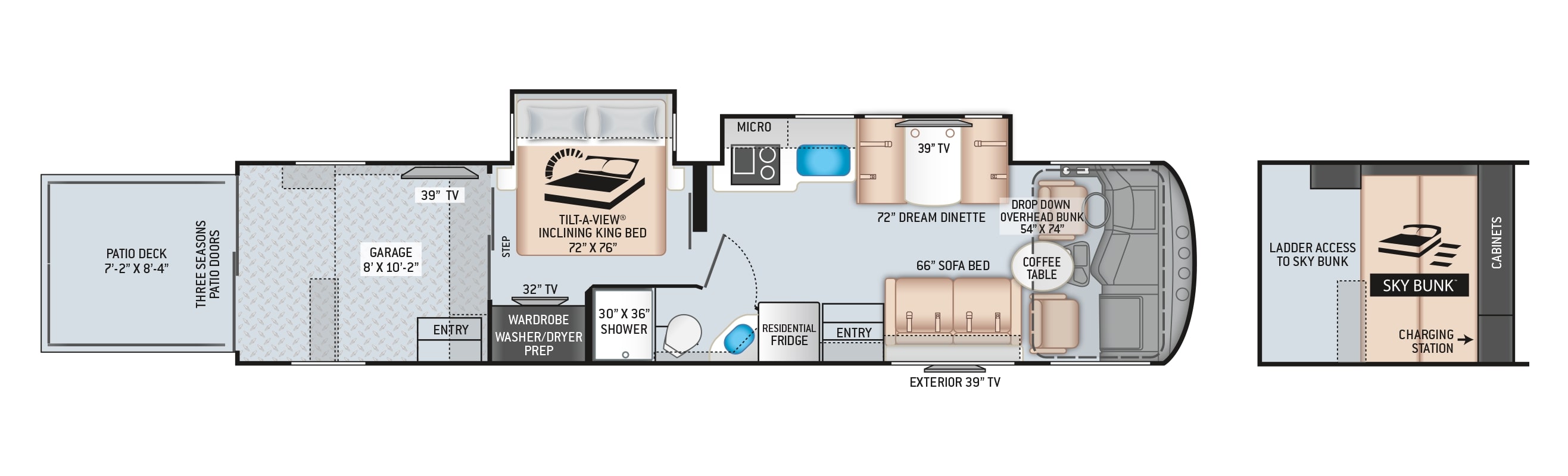 2022 Thor Outlaw 38KB Toy Hauler Floor Plan