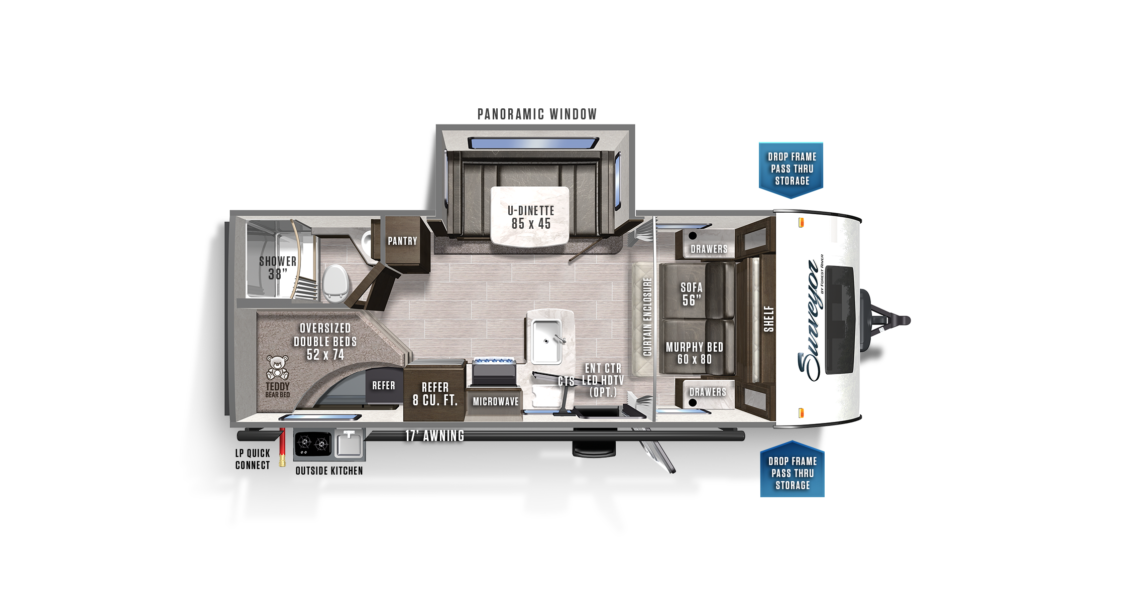 2020 Forest River Surveyor Legend 240BHLE Floor Plan