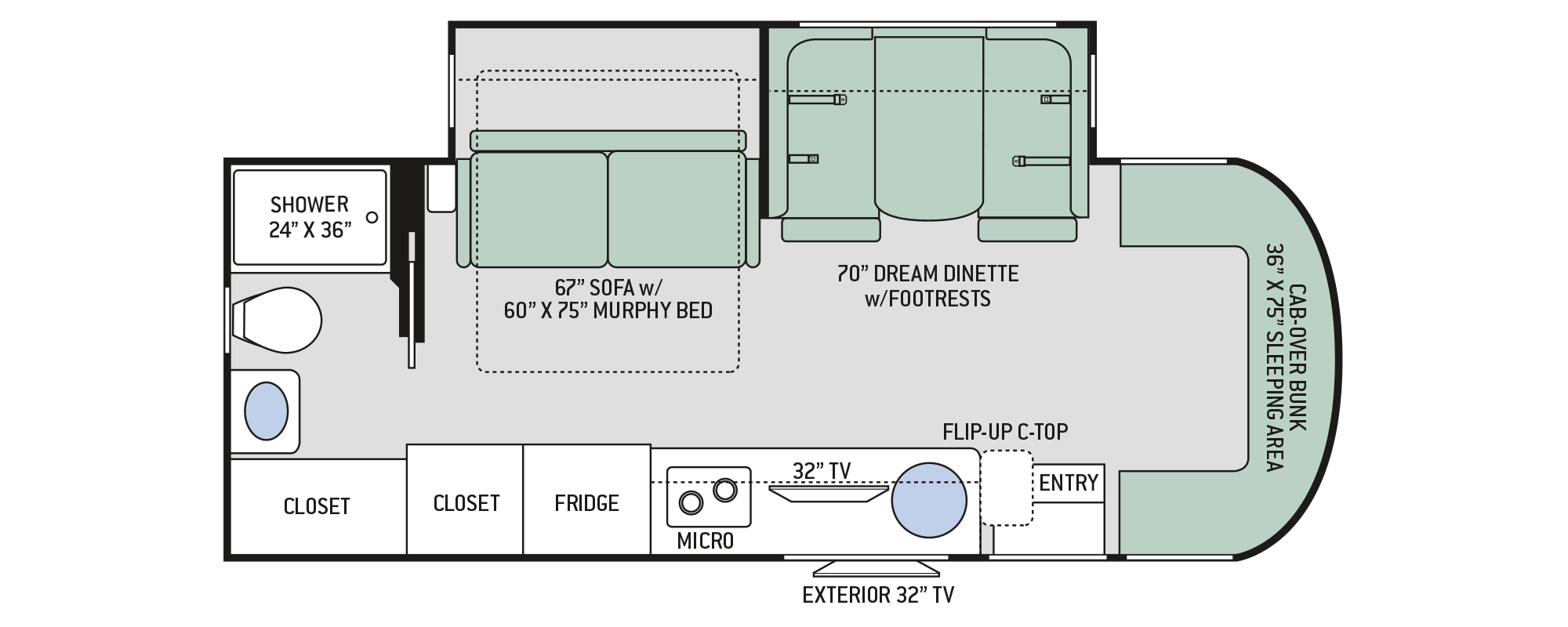 2019 Thor Citation Sprinter 24MB Floor Plan