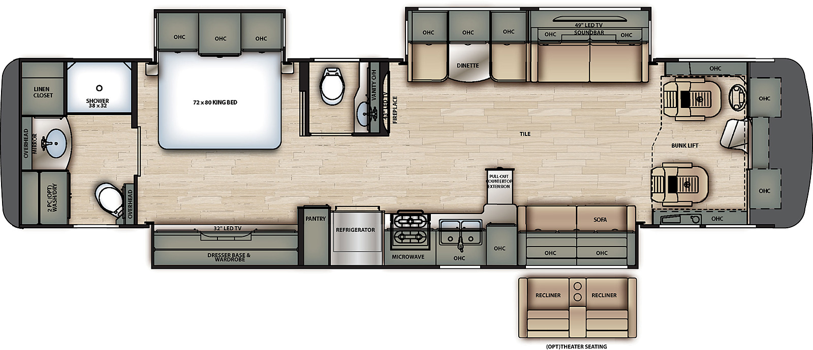 2021 Forest River Berkshire 39A Floor Plan