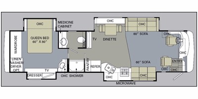 2009 Monaco Diplomat 38PDQ Floor Plan