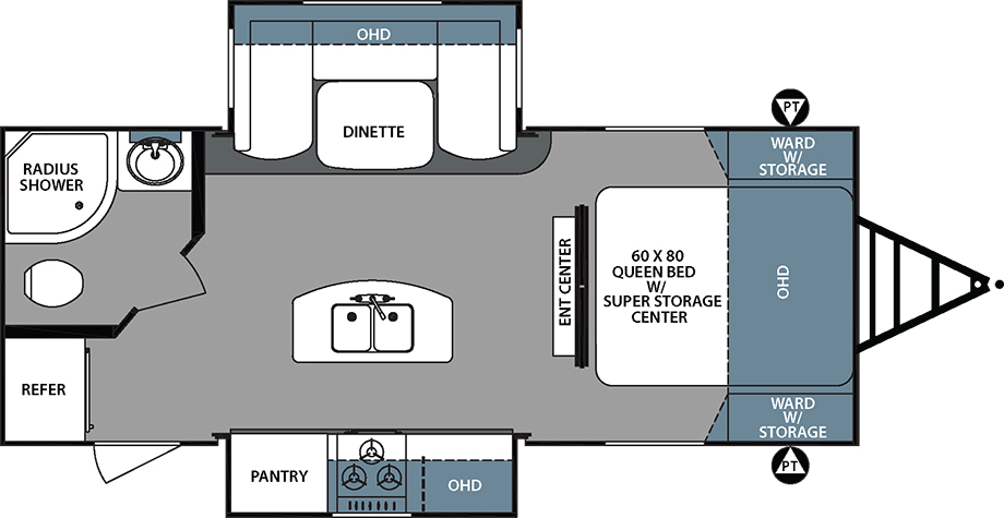 2018 Forest River Surveyor 226RBDS Floor Plan