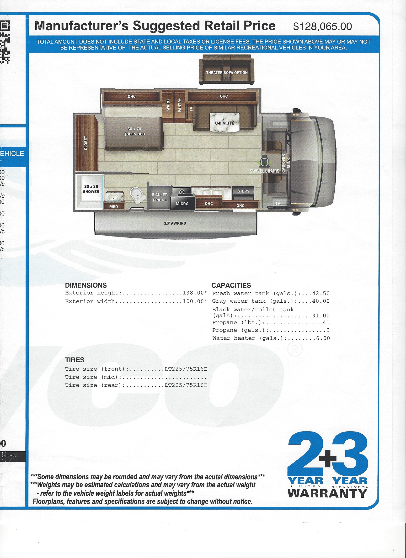 2022 Jayco Redhawk 24B MSRP Sheet