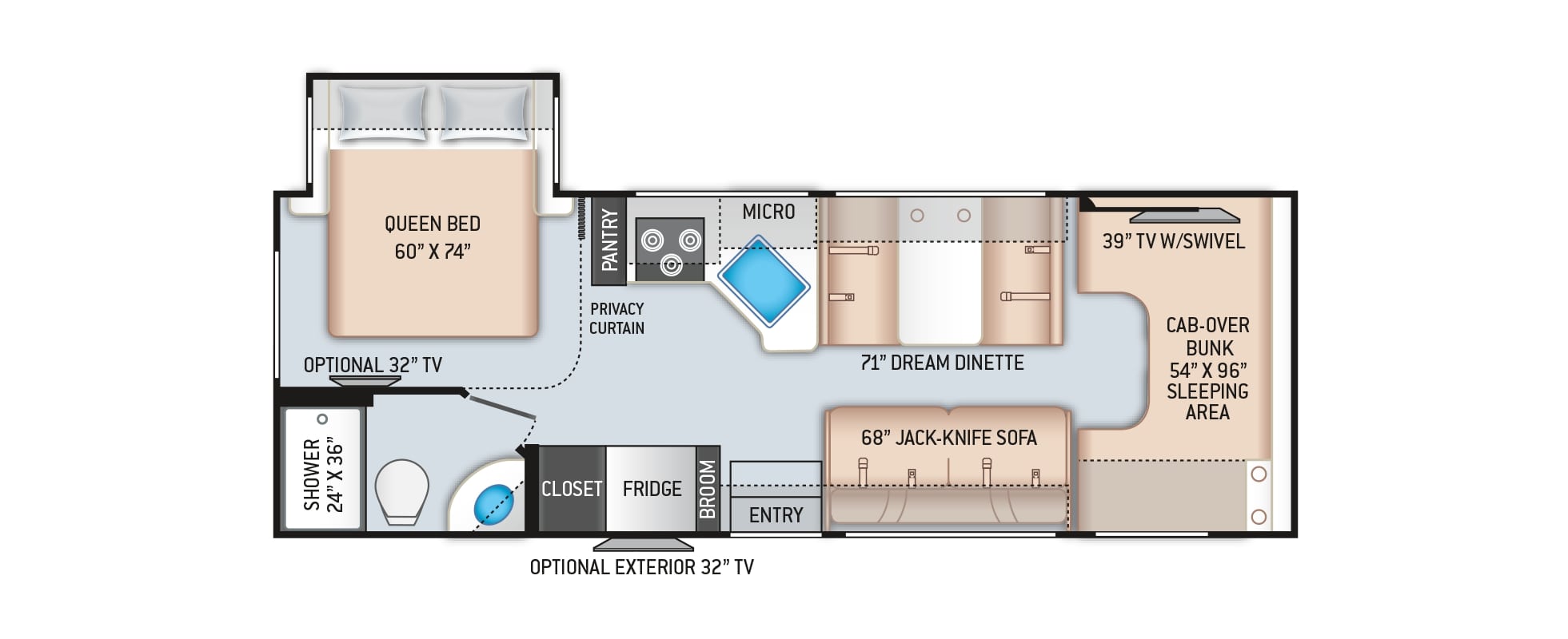 2021 Thor Chateau 26B Floor Plan