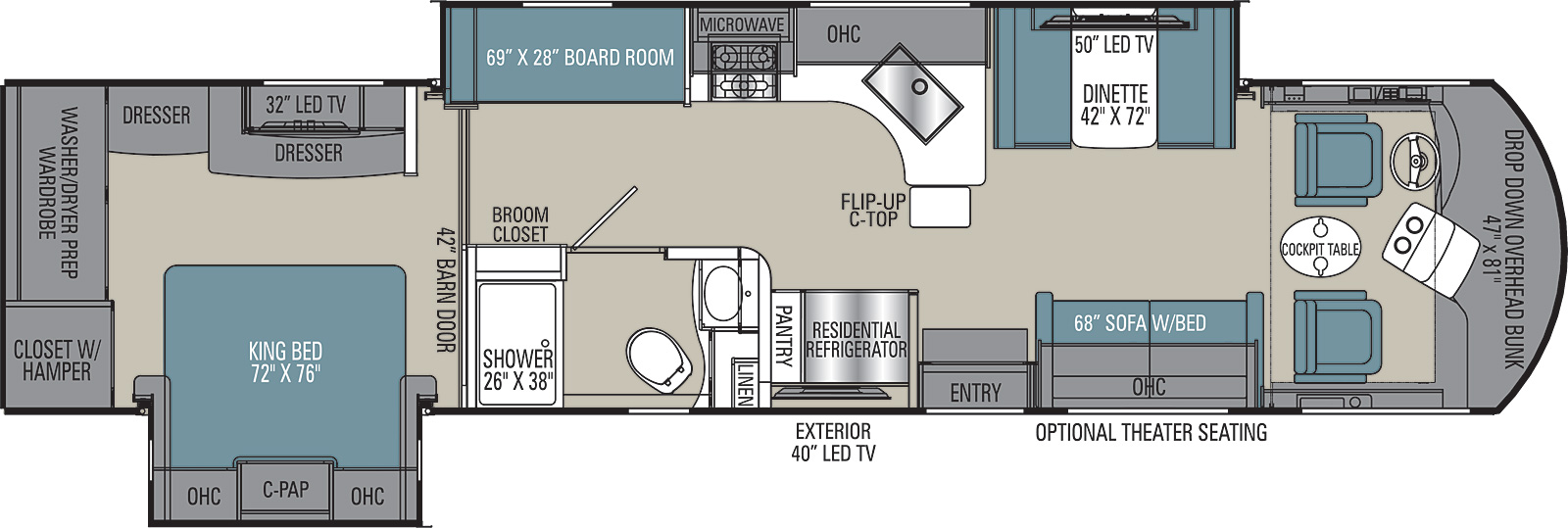 2021 Coachmen Sportscoach SRS 366BH Floor Plan