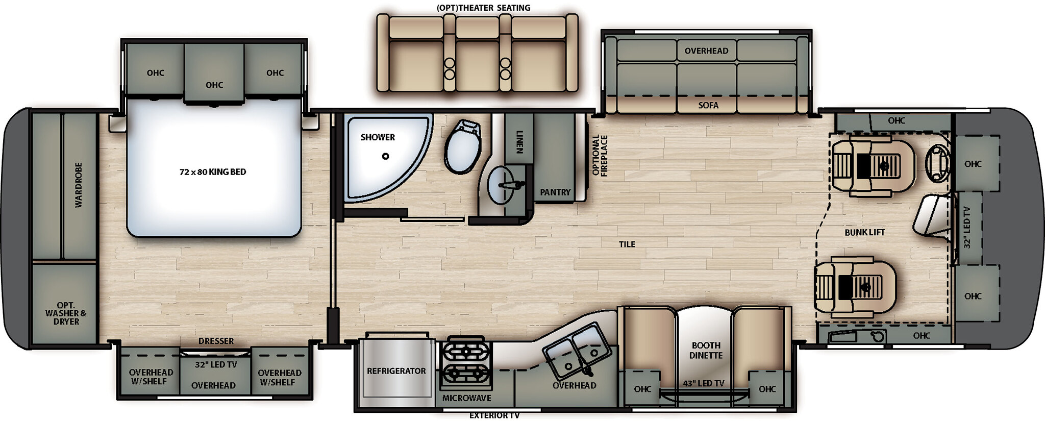 2020 Forest River Berkshire 34QS Floor Plan