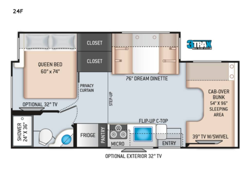 2022 Thor Chateau 24F Floor Plan