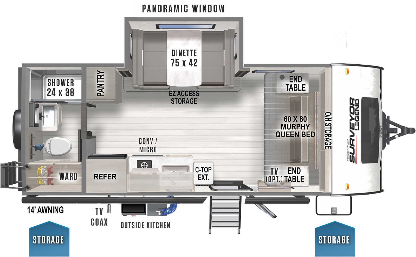 2022 Forest River Surveyor Legend 19MBLE Floor Plan