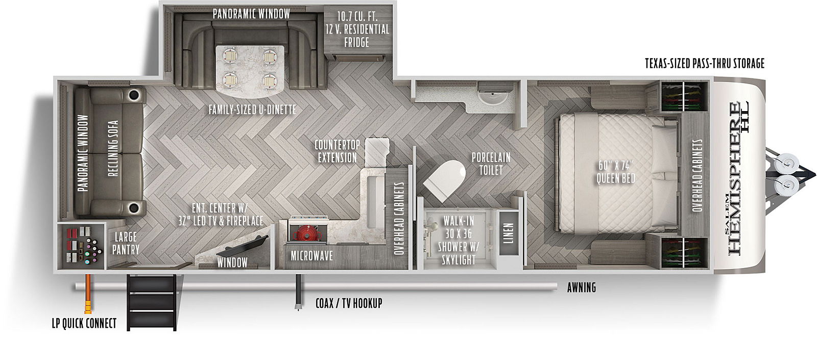 2021 Forest River Salem Hemisphere Hyper-Lyte 24RLHL Floor Plan