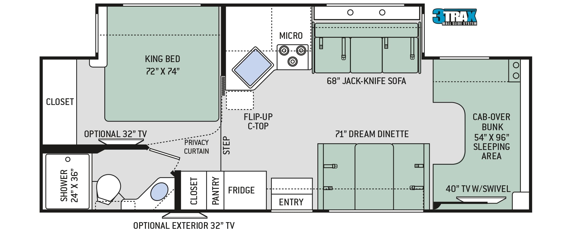 2019 Thor Chateau 27R Floor Plan