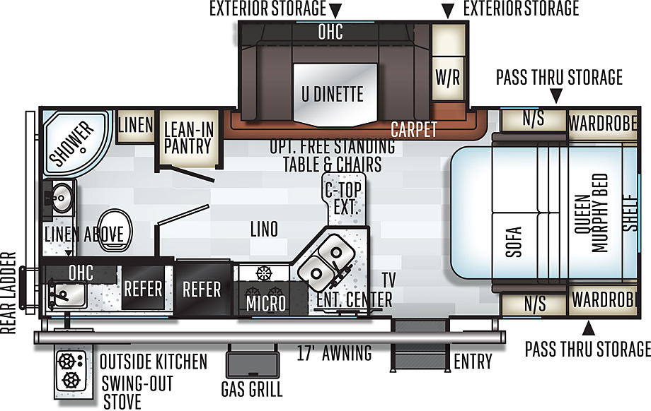 2019 Rockwood Mini Lite 2507S Floor Plan