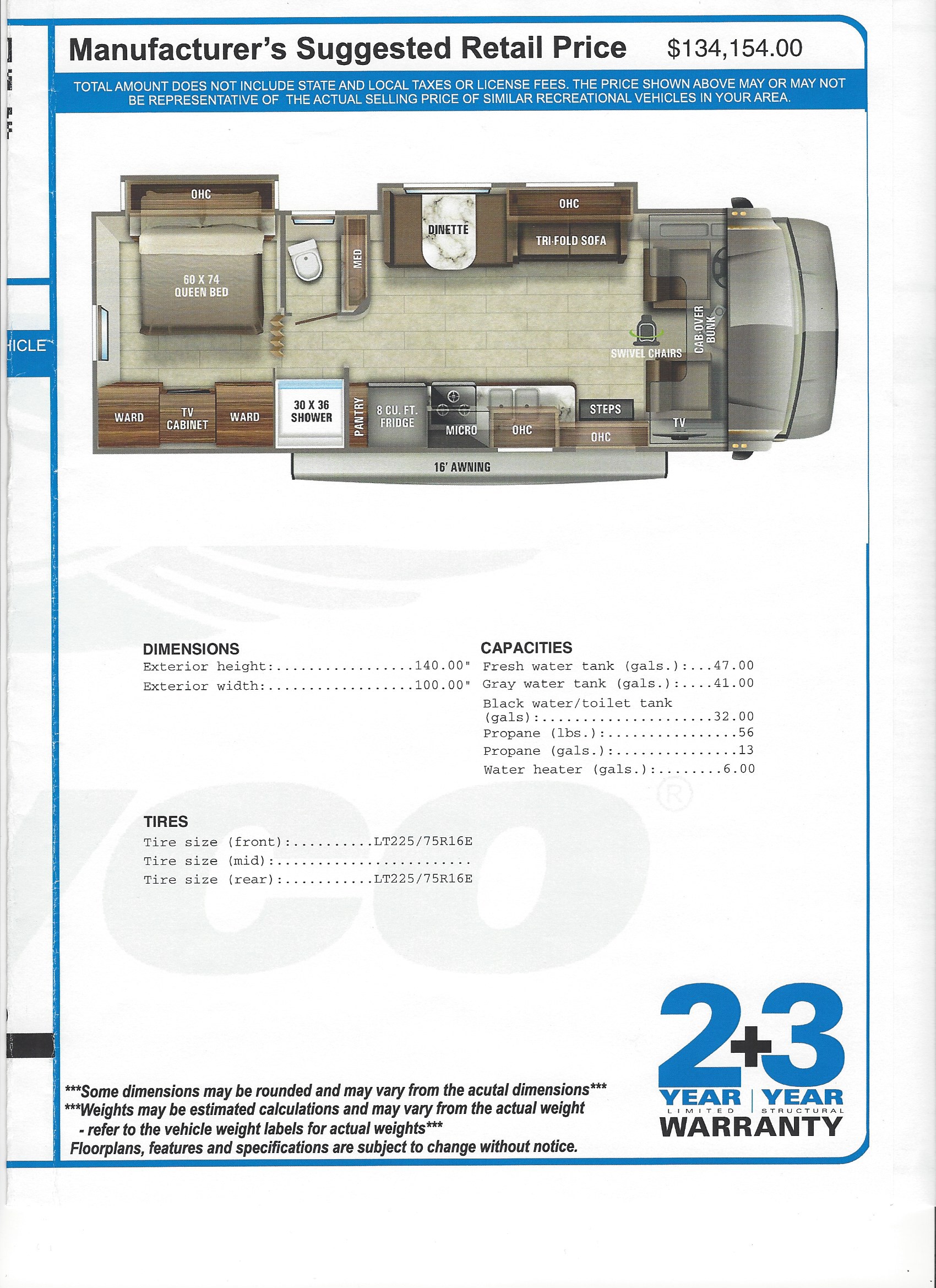 2021 Jayco Greyhawk 29MV MSRP Sheet