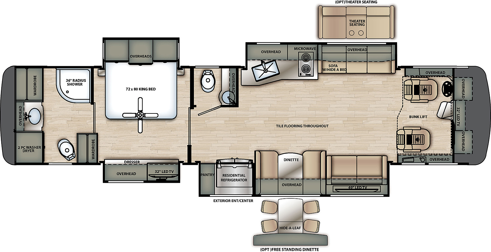 2021.5 Forest River Berkshire XL 40D Floor Plan