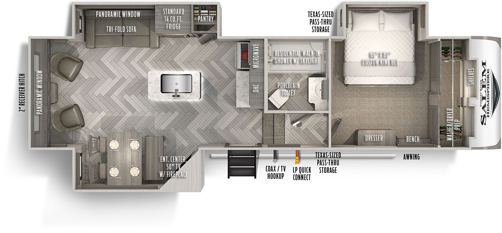 2021 Forest River Salem Hemisphere 286RL Floor Plan