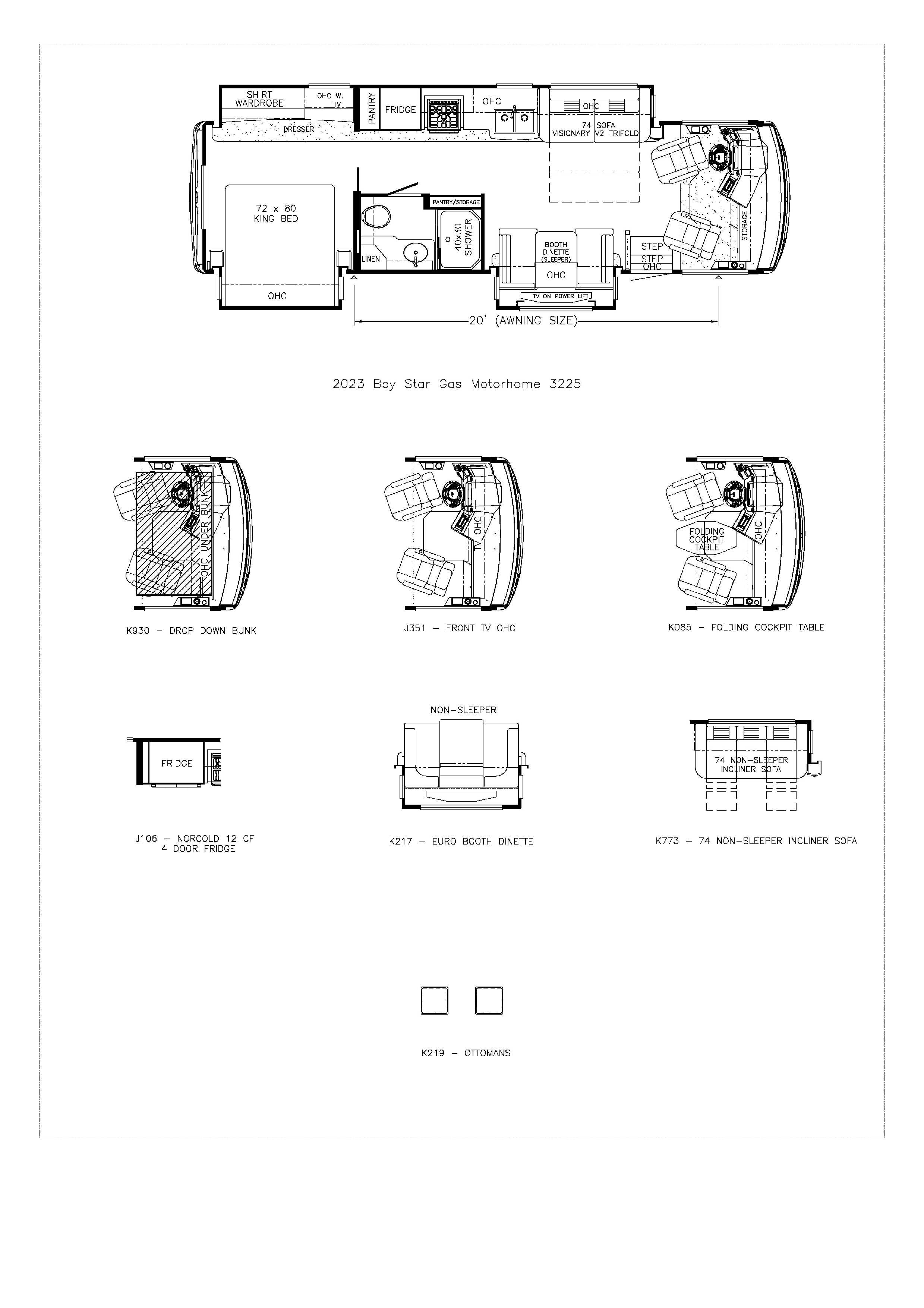 2023 Newmar Bay Star 3225 Floor Plan