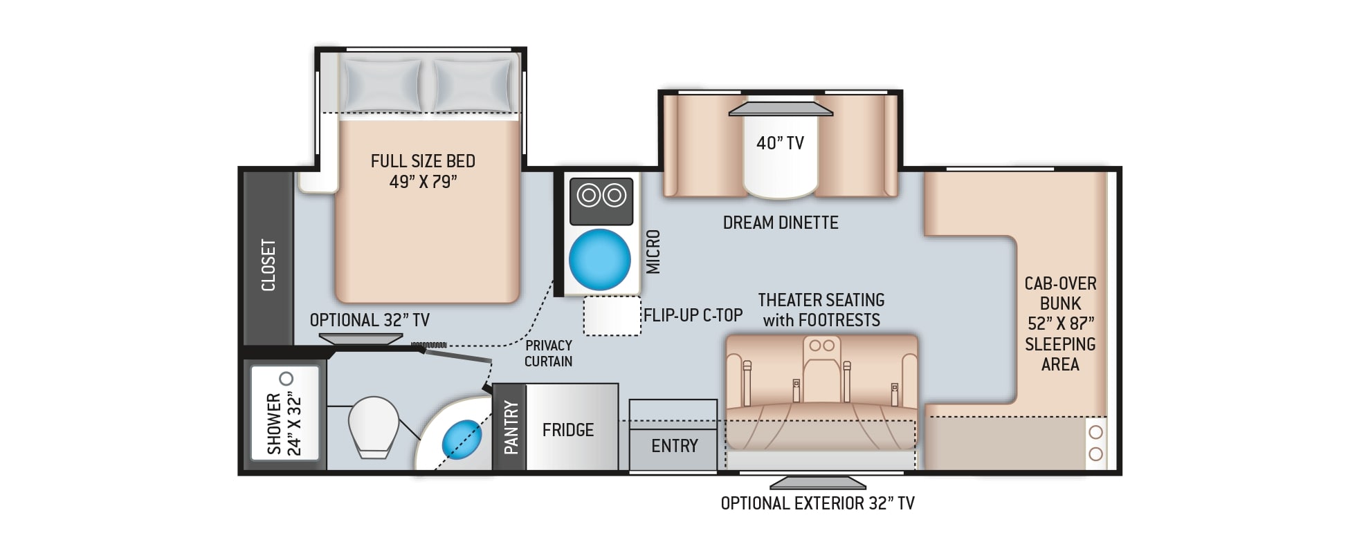 2020 Thor Chateau Sprinter 24DS Floor Plan